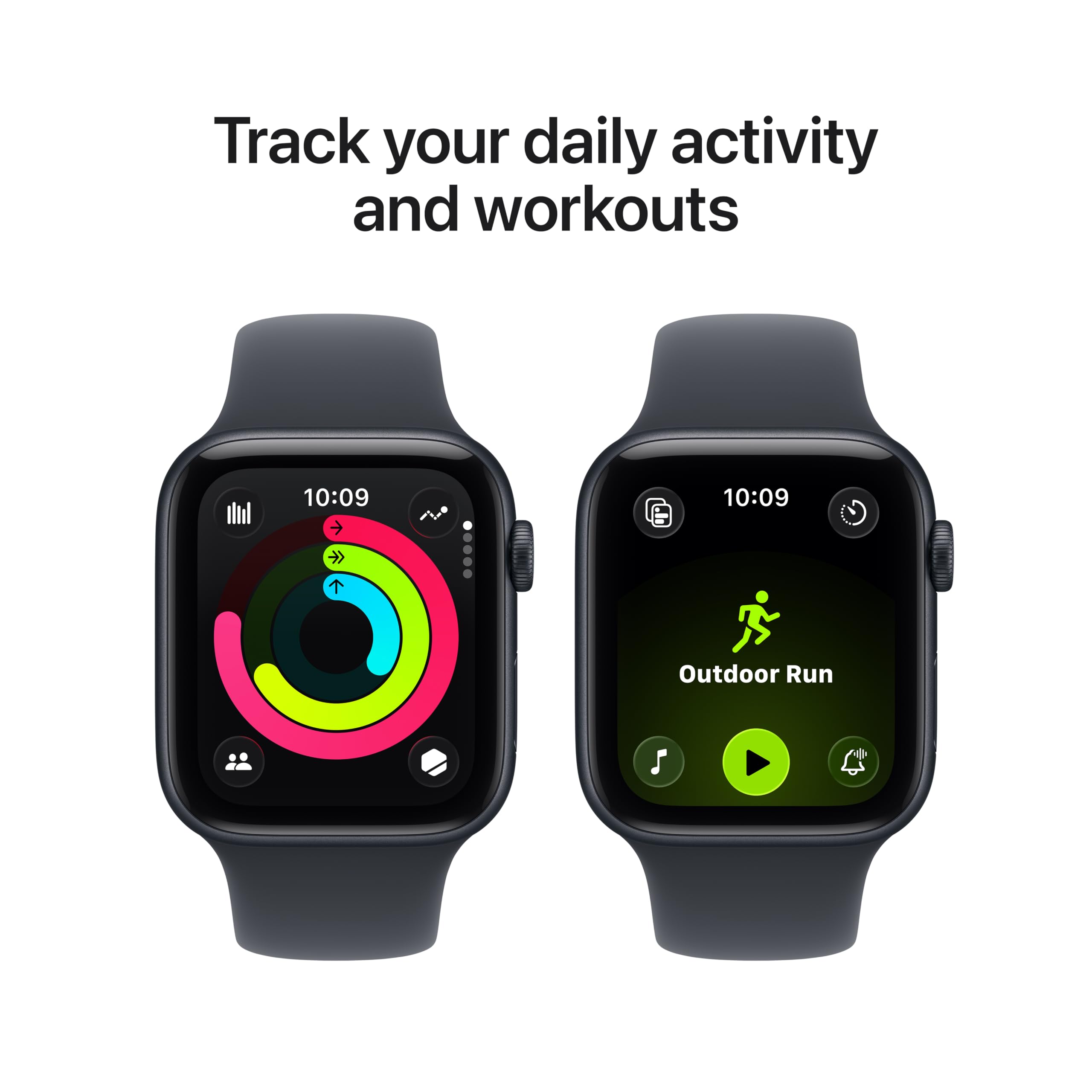 Apple Watch SE 3 [GPS + Cellular 44mm] Smartwatch with Midnight Aluminum Case with Midnight Sport Band - M/L. Fitness and Sleep Trackers, Heart Rate Monitor, Always-On Display, Water Resistant