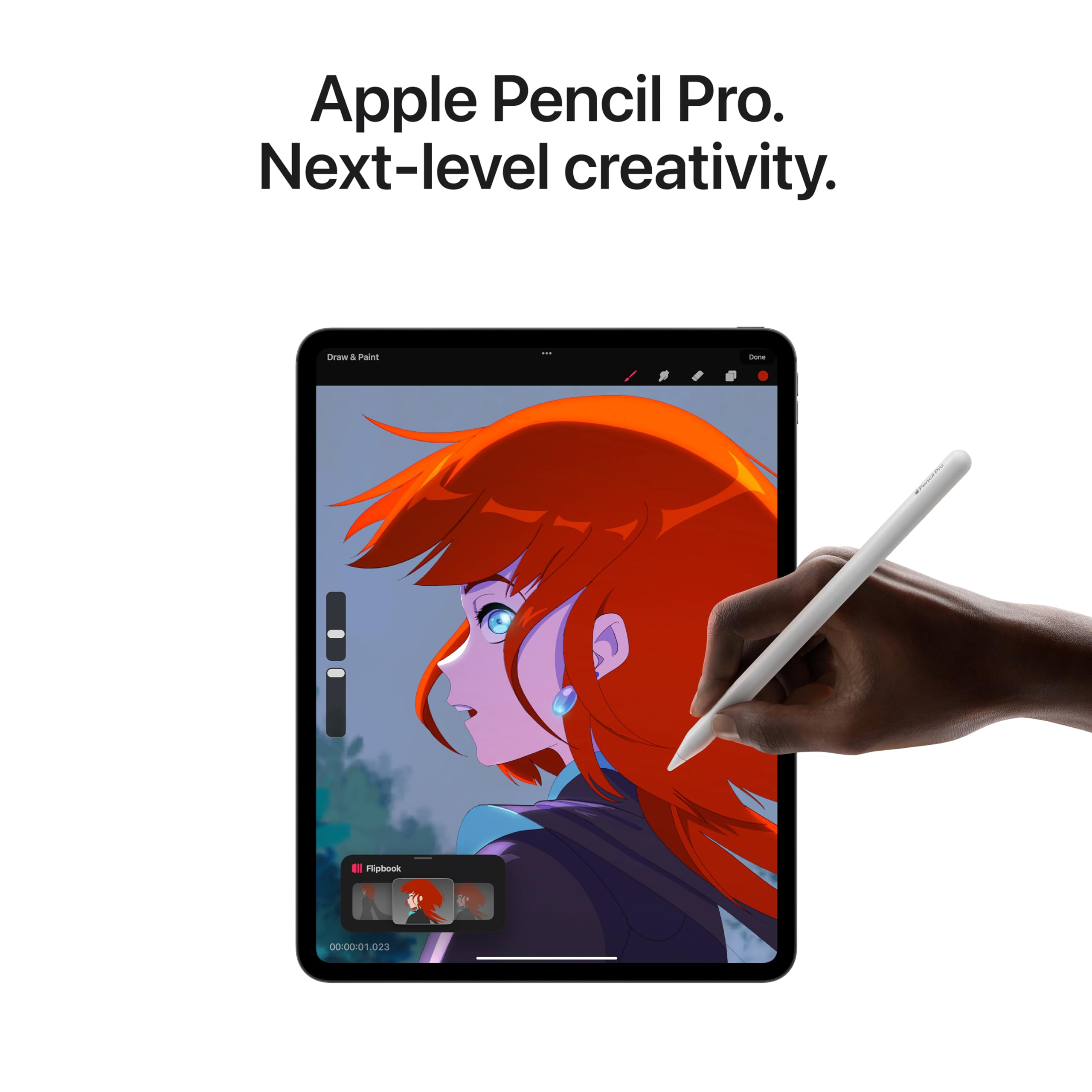 Apple Pencil Pro: Latest Model - Device Compatibility Check Required - Pixel-Perfect Precision, Tilt and Pressure Sensitivity, Perfect for Note-Taking, Drawing, and Art. Charges and Pairs Magnetically