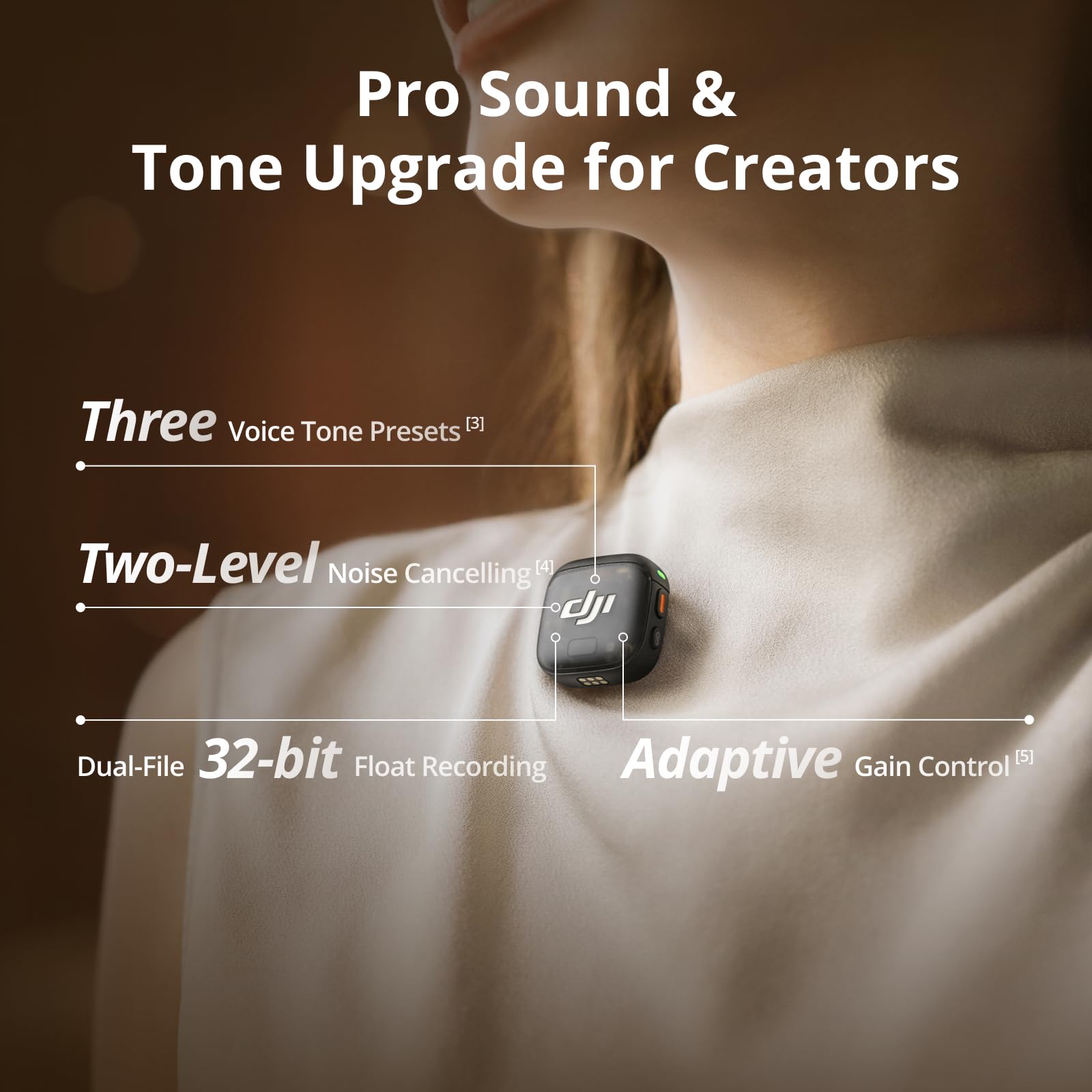 DJI Mic 3 (1 TX + 1 RX), Wireless Lavalier Mic for iPhone/Camera/Android, Ultralight, Extended Operating Time & Fast Charging, 1312ft (400m) Transmission, Noise Cancelling, Vlog, Streaming